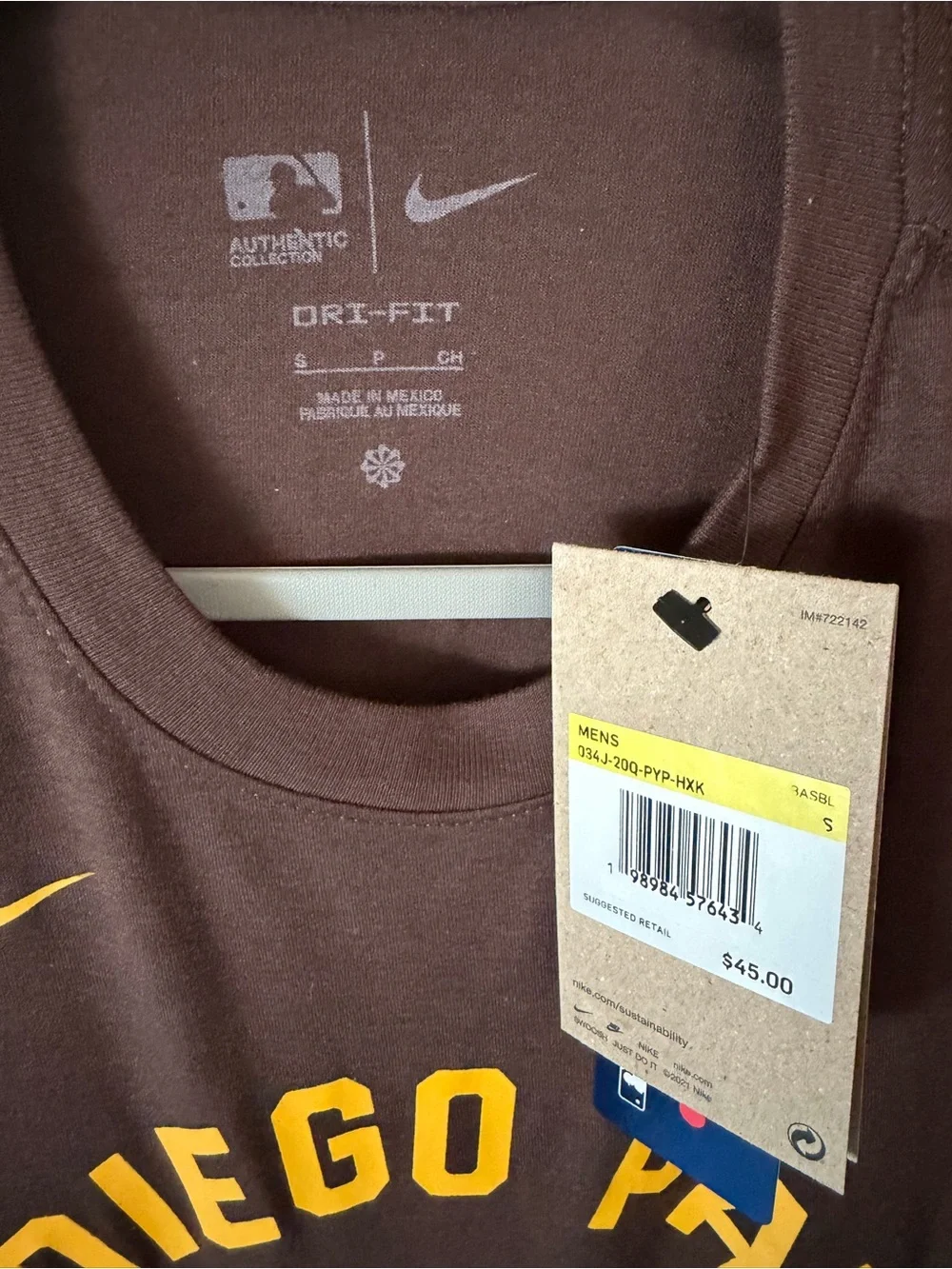Nike Brown Tee with Yellow San Diego Graphic